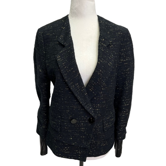 3.1 Phillip Lim Black and Gold Textured Blazer - Picture 4 of 13